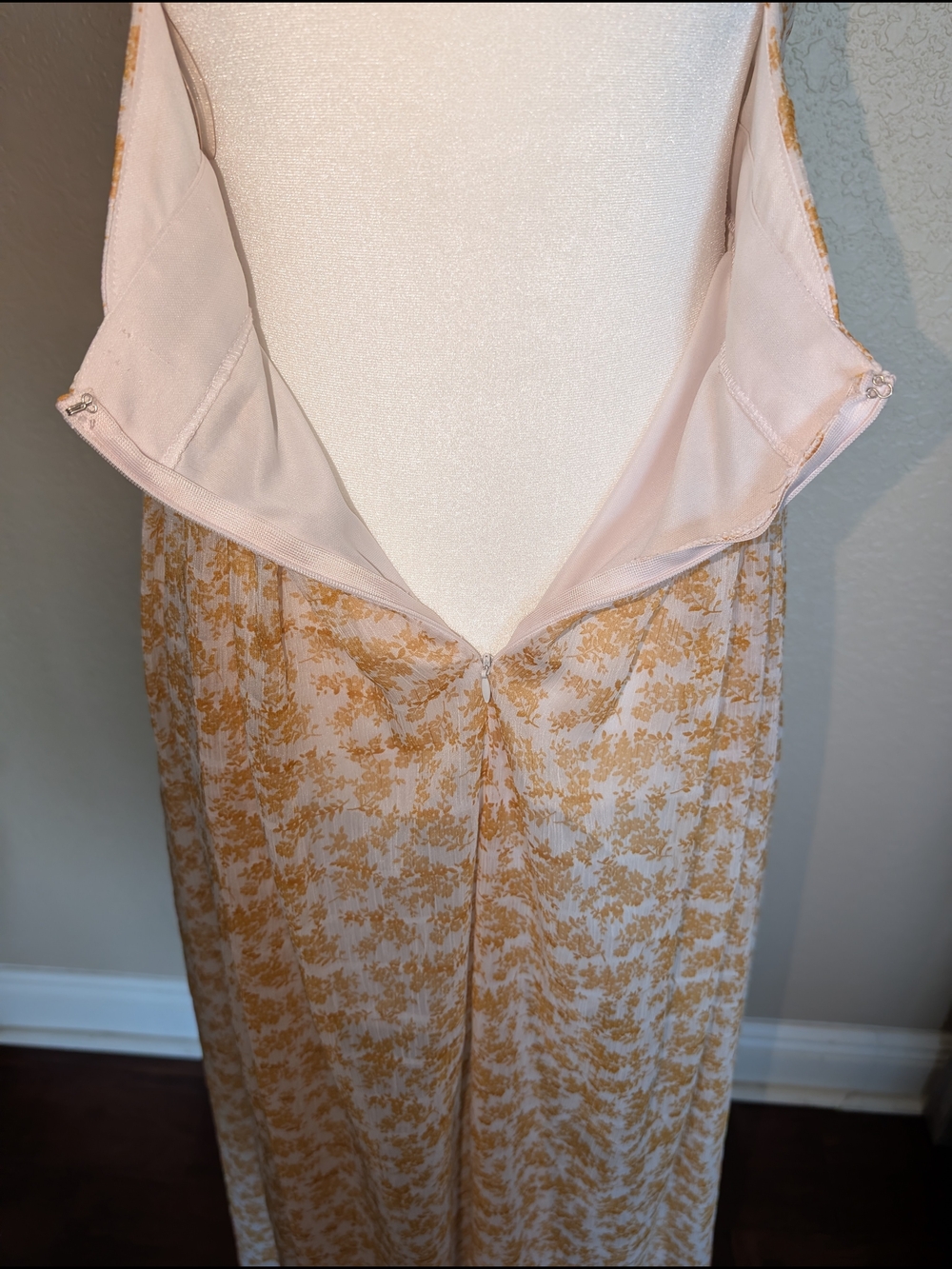 Floral Yellow V-Neck Maxi Dress - Sleeveless Summer Dress - Picture 7 of 8